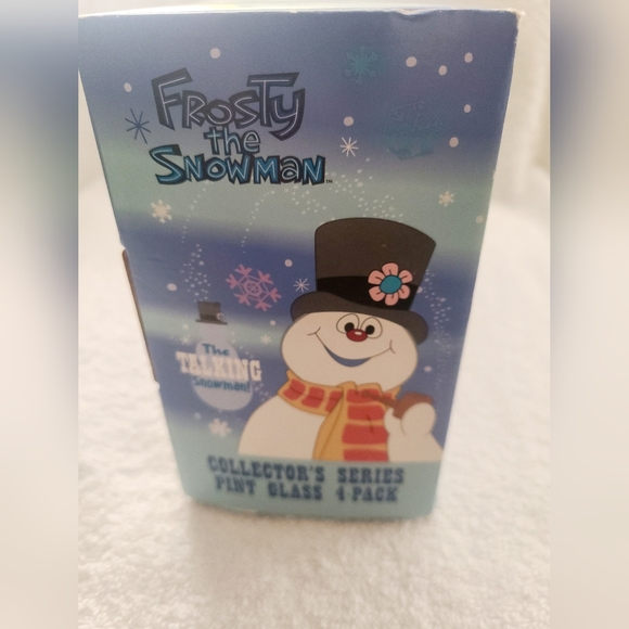 FROSTY THE SNOWMAN 4 Piece Glasses COLLECTOR'S SERIES THICK PINT GLASS SET 16oz - Picture 4 of 7